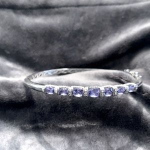 Amethyst silver bangle from Jared, 7 amethysts